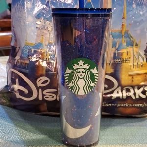 NWT Disney Starbucks Mickey Blue Sparkle Cup